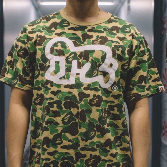 Bape Other - BAPE x Keith Haring Full ABC Green Camo Tee